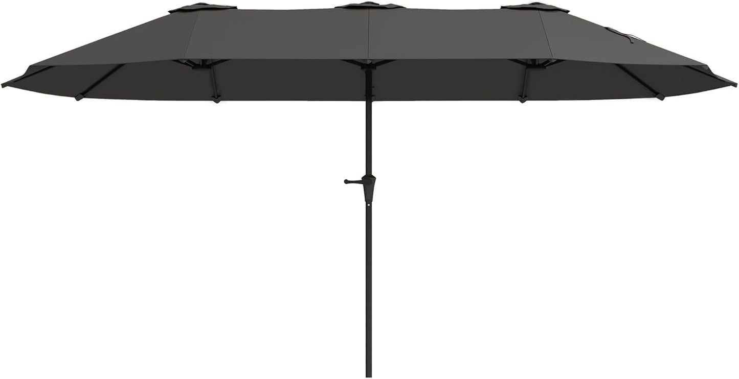 Outsunny 13 ft. Extra Large Patio Umbrella, UPF30+ Double Umbrella Outdoor Patio with Easy Crank Handle, Vents for Garden, Pool, Lawn