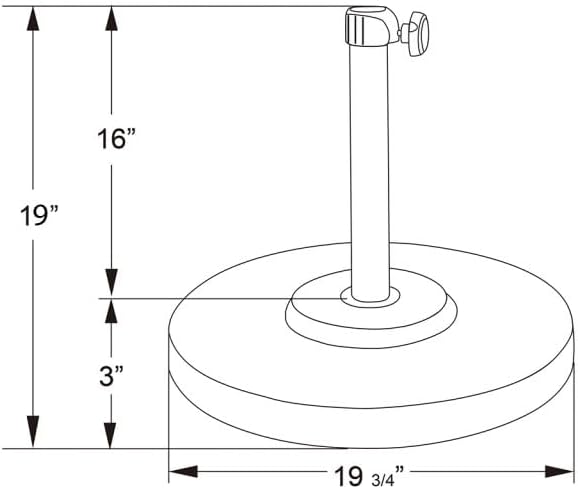 California Umbrella 50 lbs. Round Concrete Weighted Powdercoated Steel Umbrella Base, White Frame
