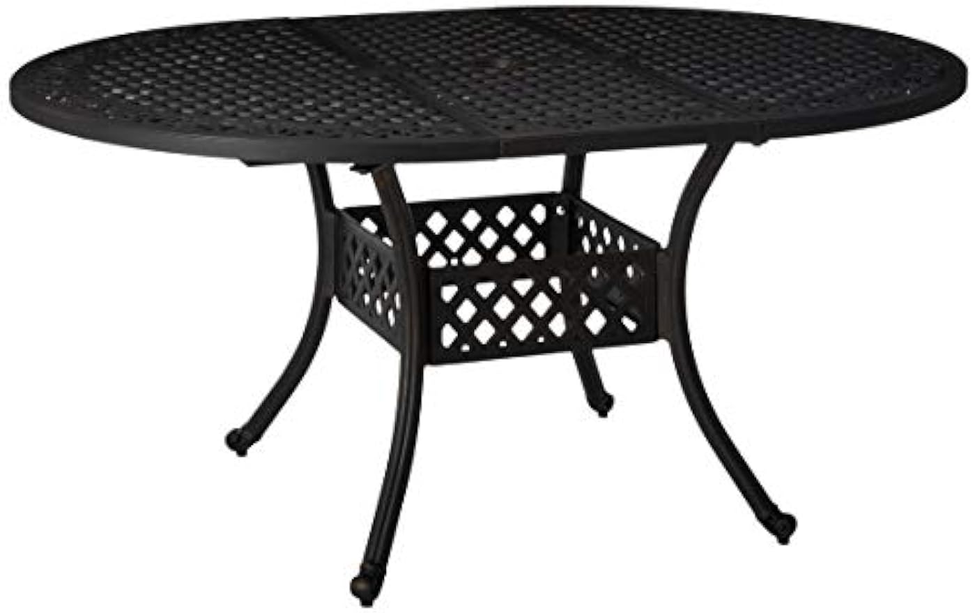 Christopher Knight Home Stock Island Outdoor Expandable Aluminum Dining Table, Black Sand Finish