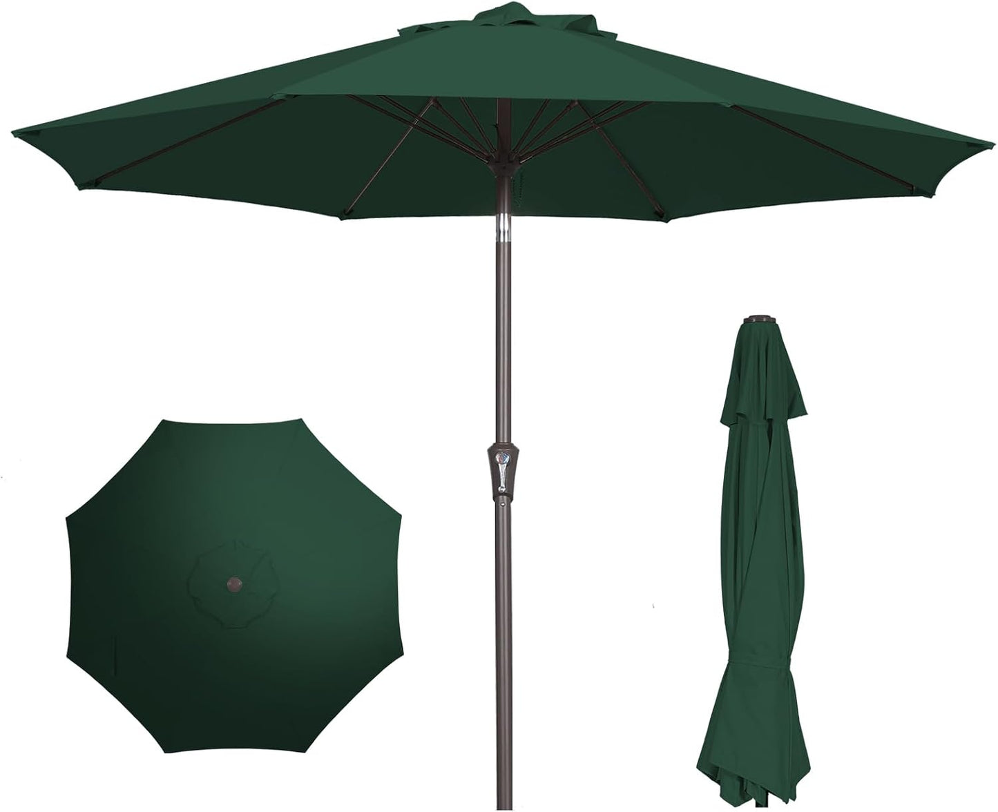 PatioKingdom 10FT Patio Umbrella with Push Button Tilt and Crank, Outdoor Market Umbrella with 8 Fiberglass Ribs, UV Protection Table Umbrella for Pool,Backyard,Garden,Deck(Navy, 10FT)
