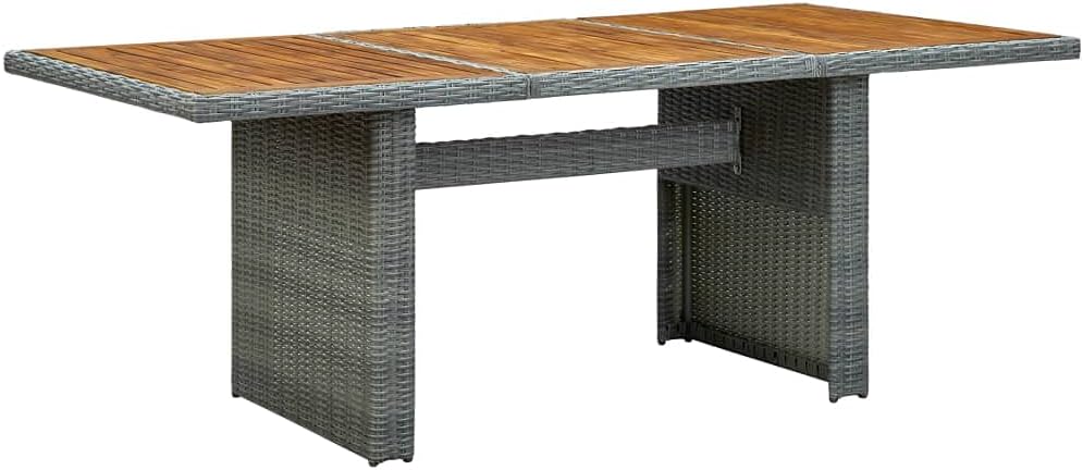 Short Side Table,Long Table,Outdoor End Table,with Tempered Glass Top w/Rattan Edge and Metal Frame for Outdoor and Indoor