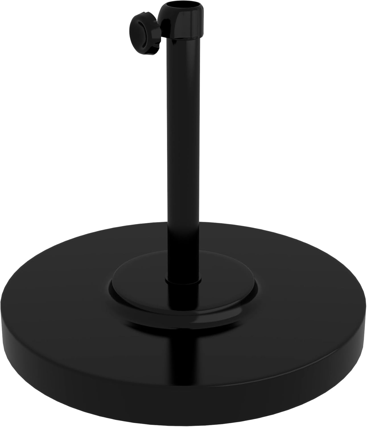 California Umbrella 50 lbs. Round Concrete Weighted Powdercoated Steel Umbrella Base, White Frame