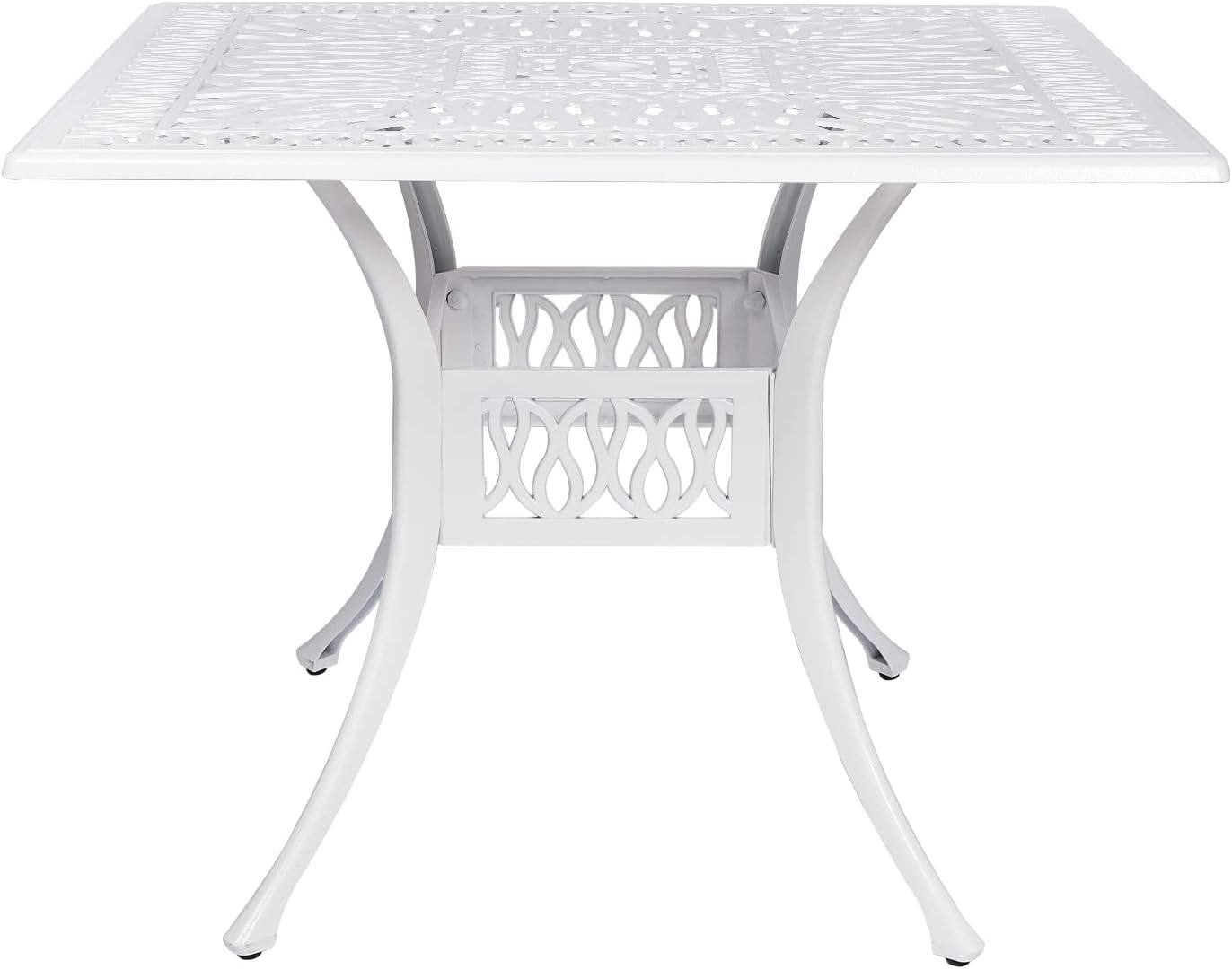 VIVIJASON Large Patio Dining Table, Outdoor Oval Dining Table Fits for 6-8 Person, Bronze Cast Aluminum Rustic Patio Table with Umbrella Hole for Balcony, Porch and Deck