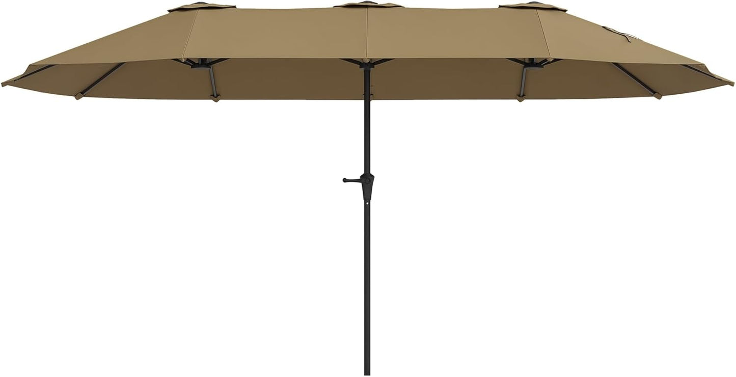 Outsunny 13 ft. Extra Large Patio Umbrella, UPF30+ Double Umbrella Outdoor Patio with Easy Crank Handle, Vents for Garden, Pool, Lawn