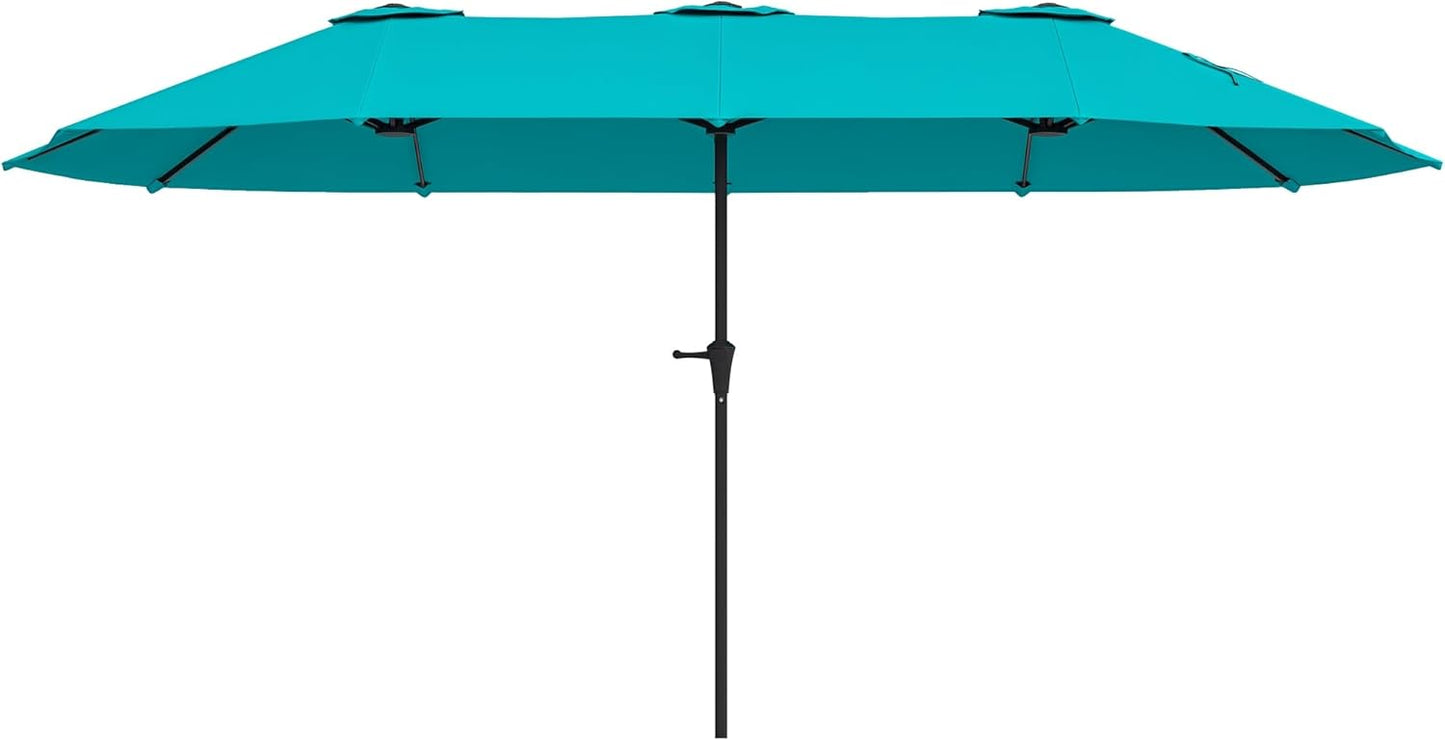 Outsunny 13 ft. Extra Large Patio Umbrella, UPF30+ Double Umbrella Outdoor Patio with Easy Crank Handle, Vents for Garden, Pool, Lawn