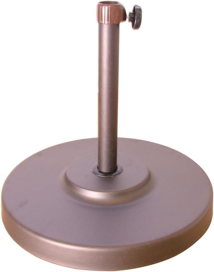 California Umbrella 50 lbs. Round Concrete Weighted Powdercoated Steel Umbrella Base, White Frame