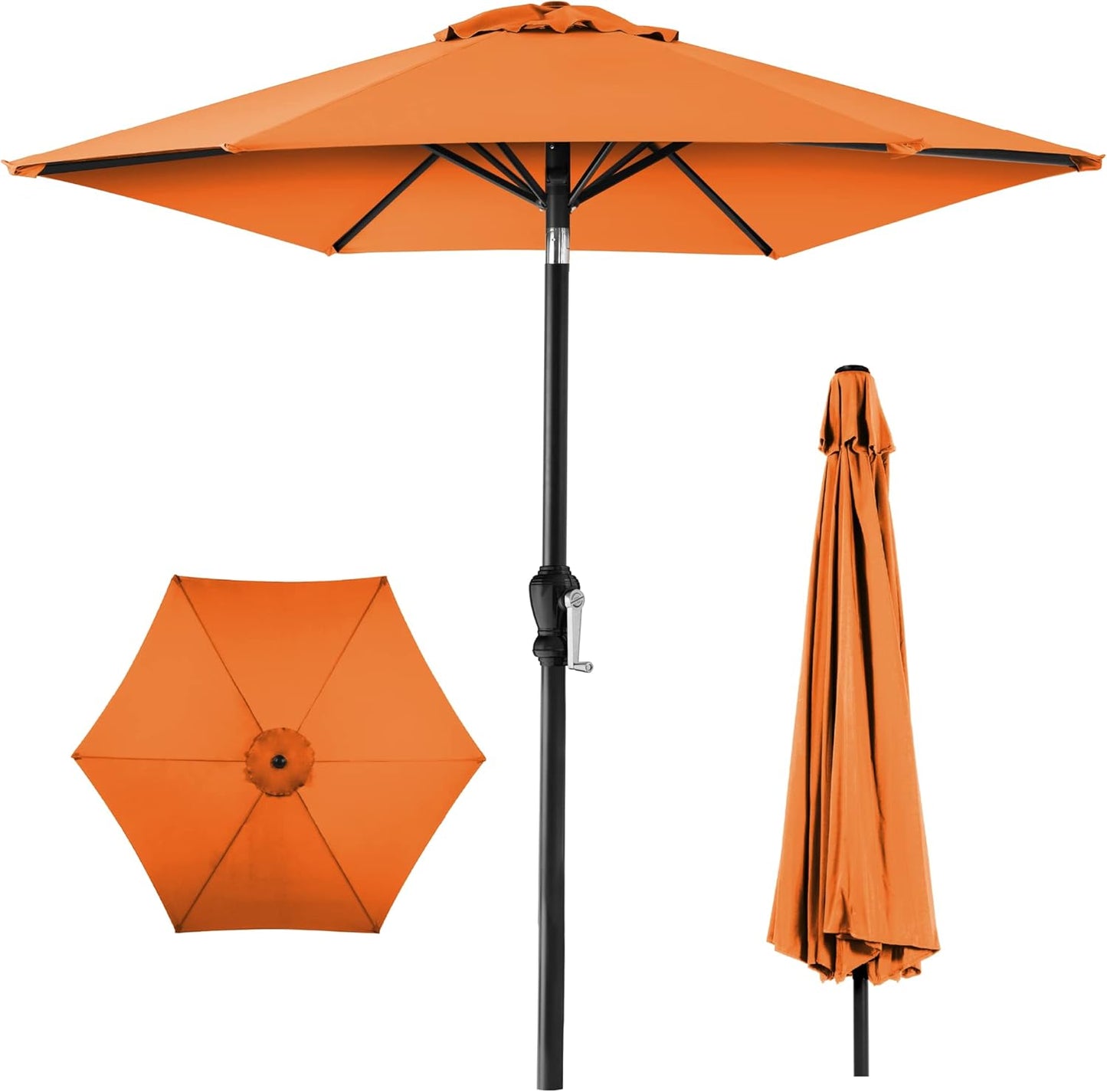 Best Choice Products 10ft Outdoor Steel Polyester Market Patio Umbrella w/Crank, Easy Push Button, Tilt, Table Compatible - Navy Blue