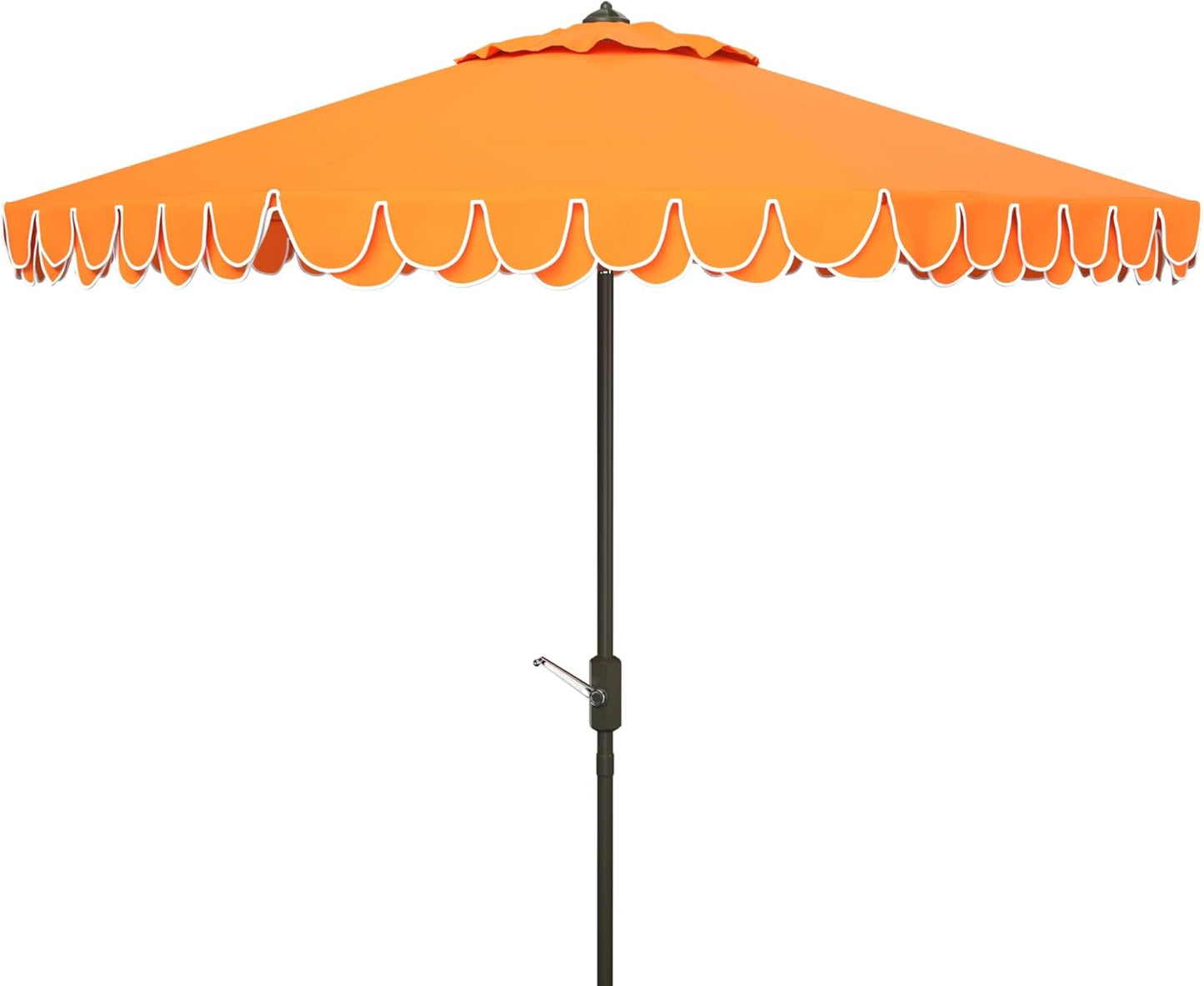 SAFAVIEH PAT8006A Outdoor Collection Elegant Valance Auto Tilt Umbrella, 9', Navy/White