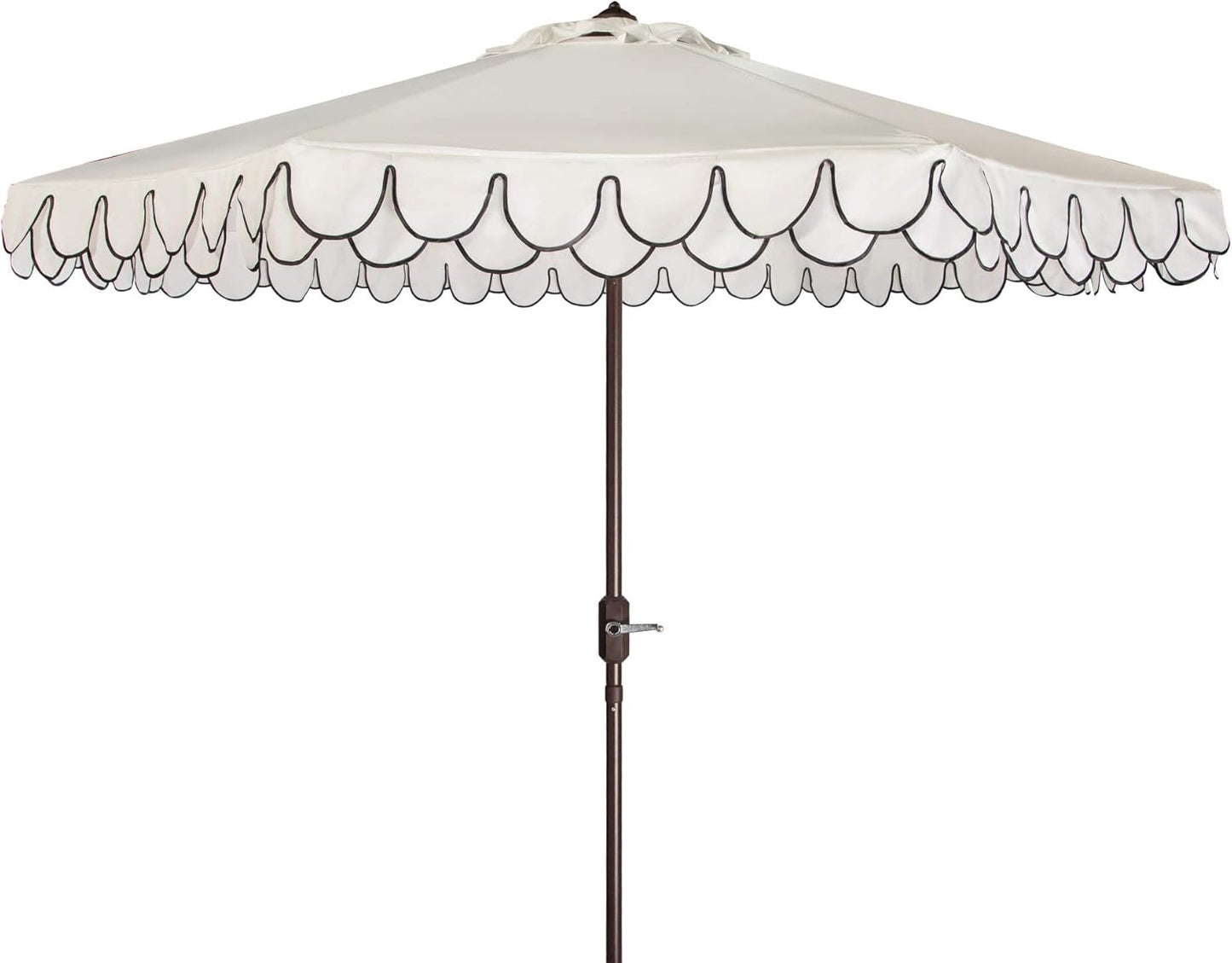 SAFAVIEH PAT8006A Outdoor Collection Elegant Valance Auto Tilt Umbrella, 9', Navy/White