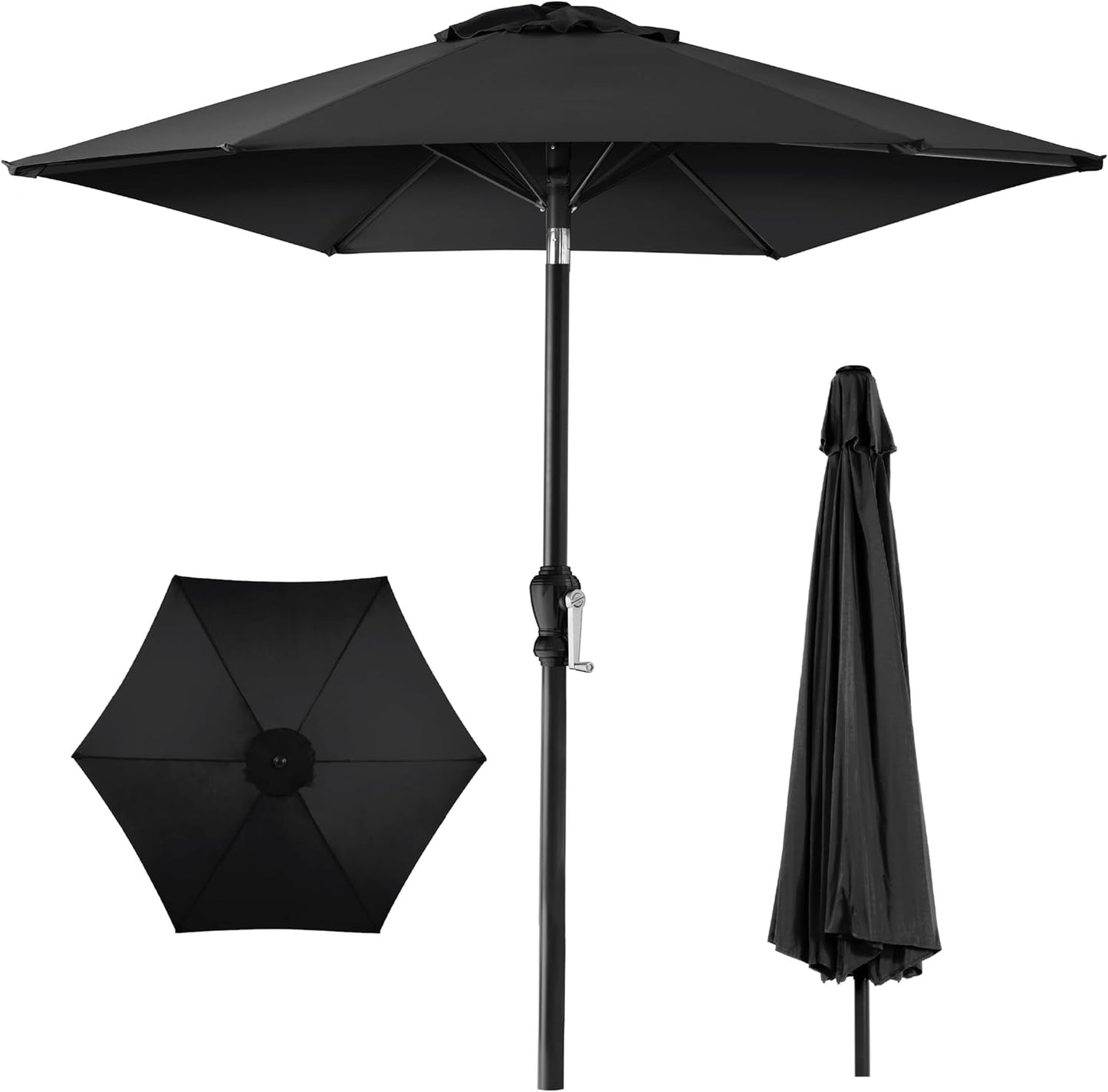 Best Choice Products 10ft Outdoor Steel Polyester Market Patio Umbrella w/Crank, Easy Push Button, Tilt, Table Compatible - Navy Blue