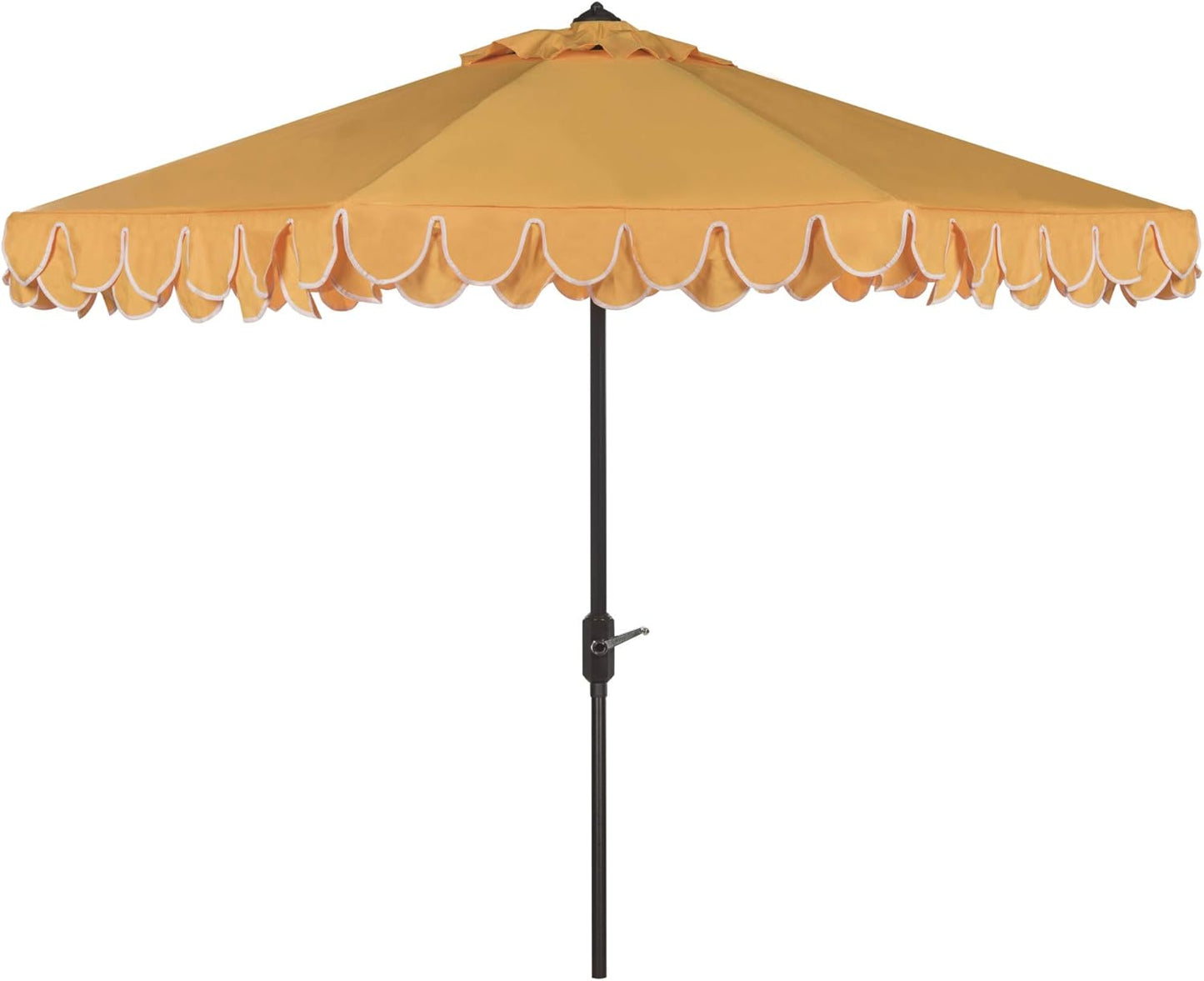 SAFAVIEH PAT8006A Outdoor Collection Elegant Valance Auto Tilt Umbrella, 9', Navy/White