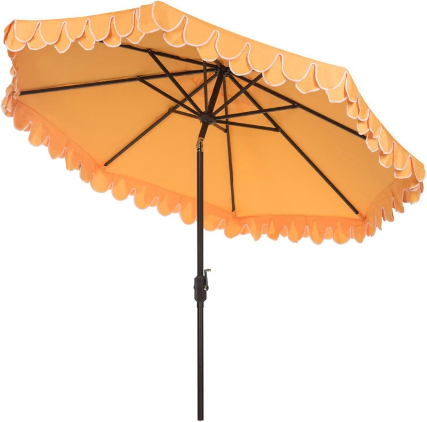 SAFAVIEH PAT8006A Outdoor Collection Elegant Valance Auto Tilt Umbrella, 9', Navy/White