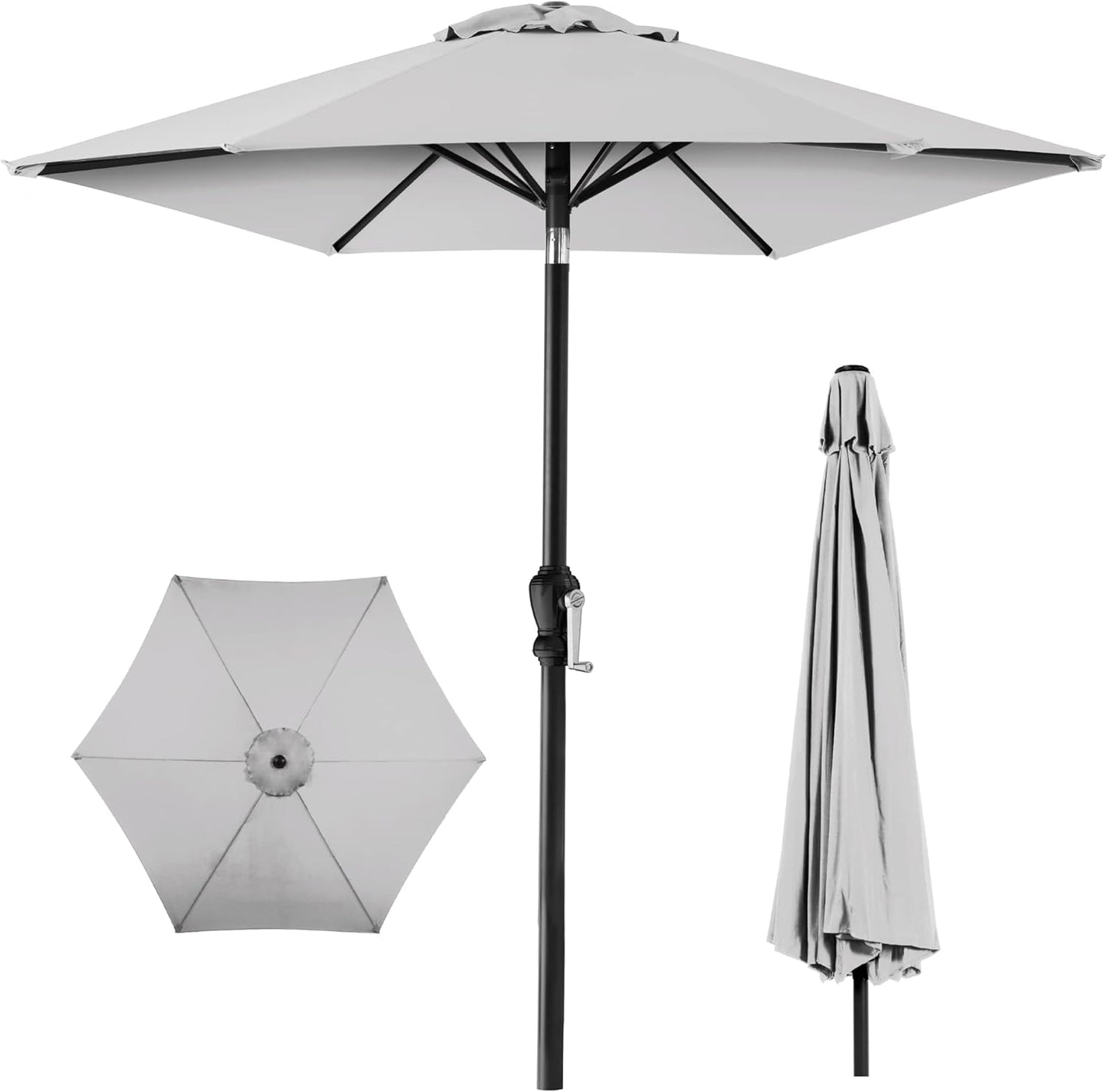 Best Choice Products 10ft Outdoor Steel Polyester Market Patio Umbrella w/Crank, Easy Push Button, Tilt, Table Compatible - Navy Blue