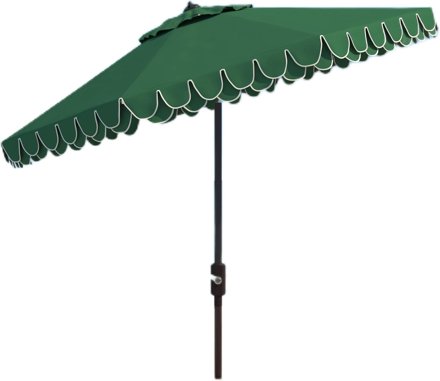 SAFAVIEH PAT8006A Outdoor Collection Elegant Valance Auto Tilt Umbrella, 9', Navy/White