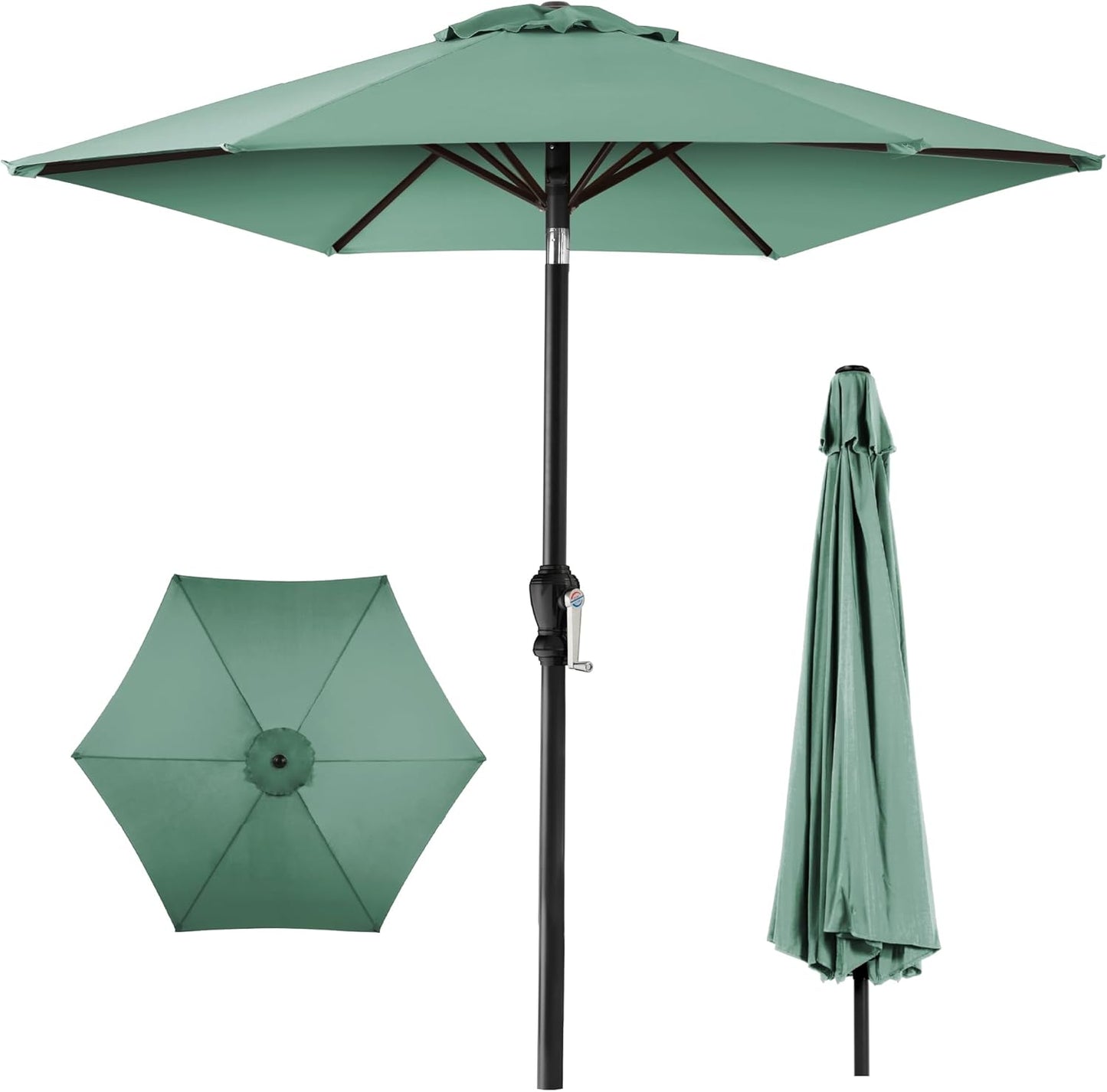 Best Choice Products 10ft Outdoor Steel Polyester Market Patio Umbrella w/Crank, Easy Push Button, Tilt, Table Compatible - Navy Blue