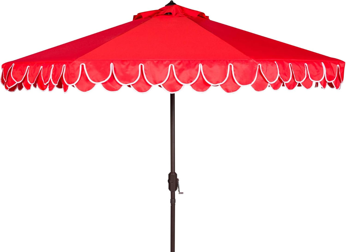 SAFAVIEH PAT8006A Outdoor Collection Elegant Valance Auto Tilt Umbrella, 9', Navy/White