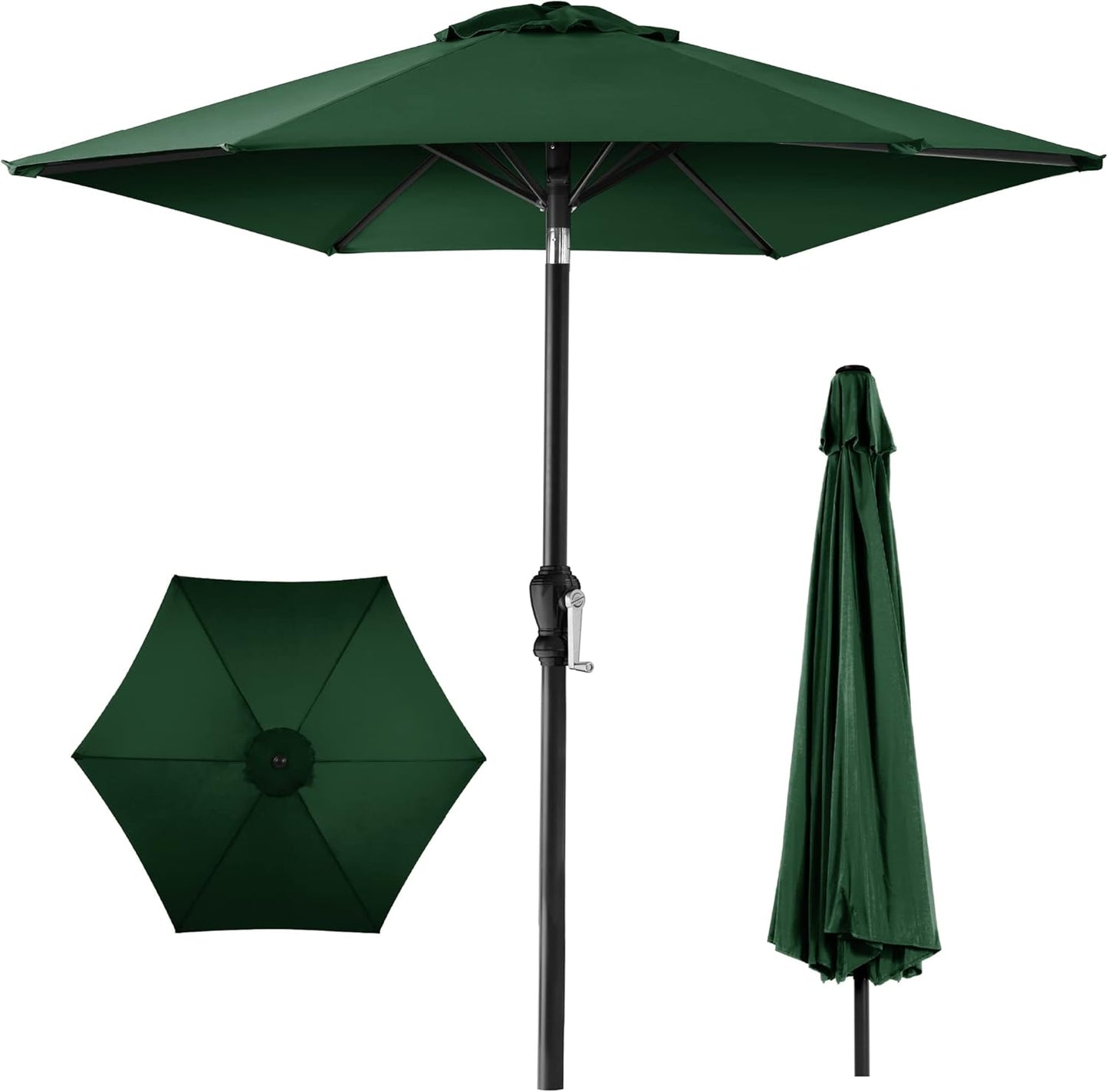 Best Choice Products 10ft Outdoor Steel Polyester Market Patio Umbrella w/Crank, Easy Push Button, Tilt, Table Compatible - Navy Blue