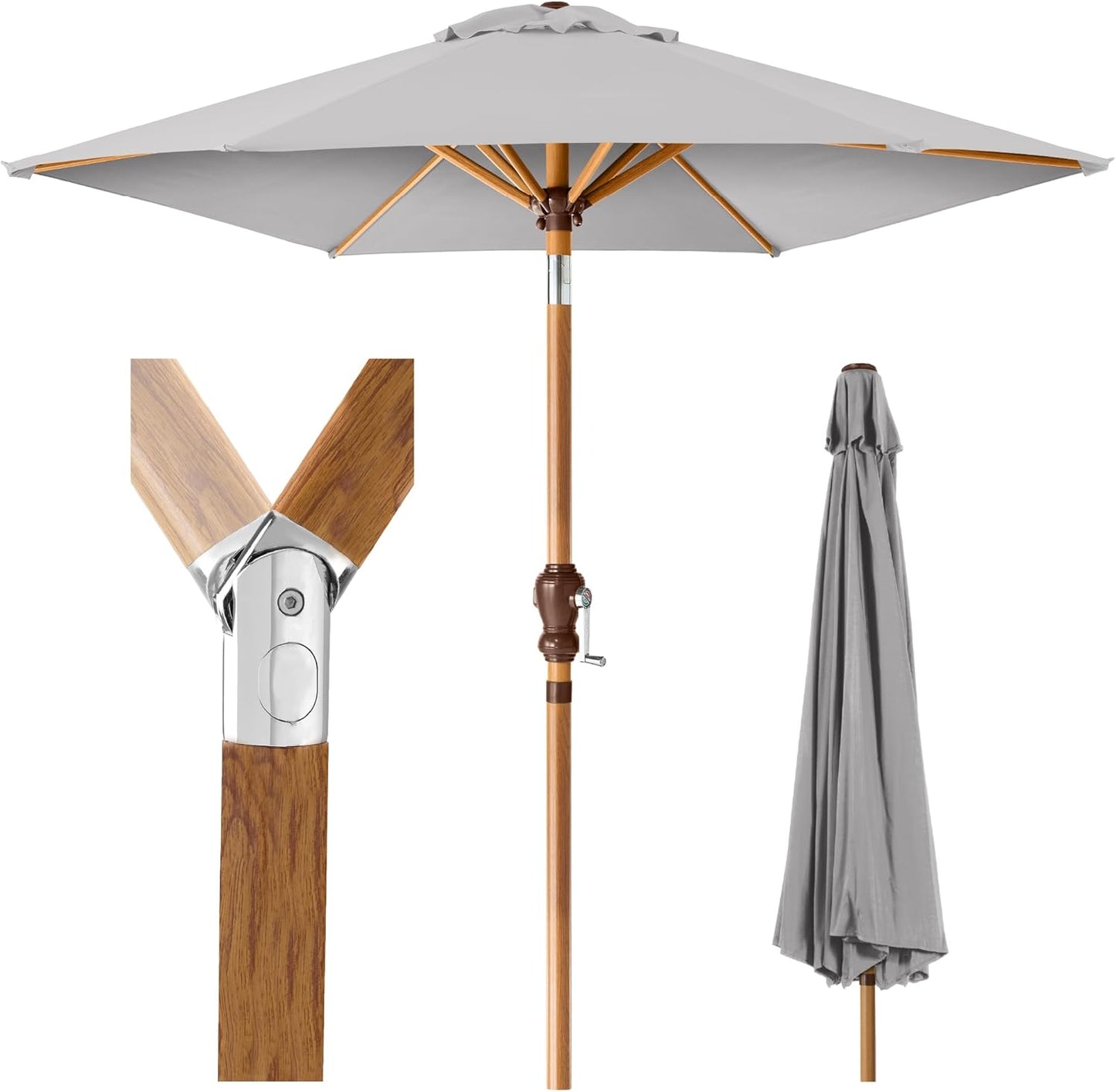 Best Choice Products 10ft Outdoor Steel Polyester Market Patio Umbrella w/Crank, Easy Push Button, Tilt, Table Compatible - Navy Blue