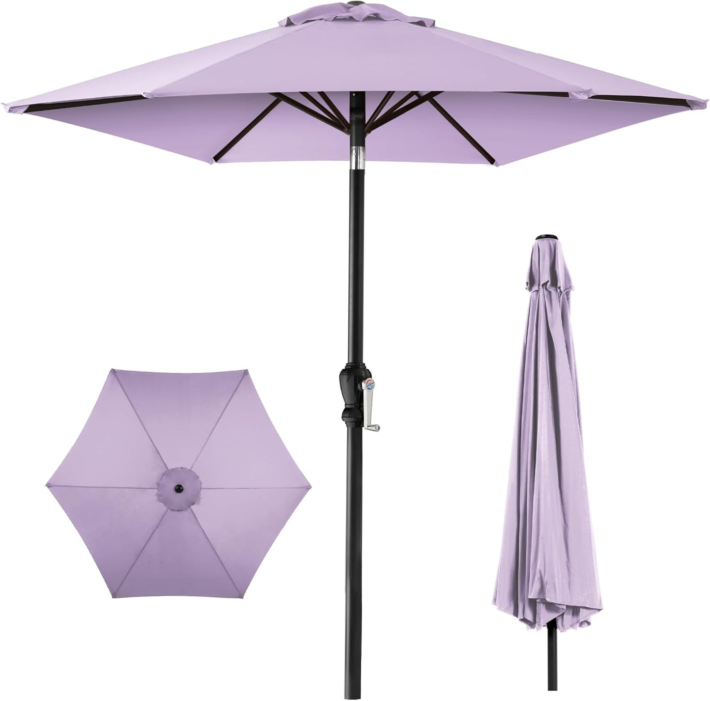 Best Choice Products 10ft Outdoor Steel Polyester Market Patio Umbrella w/Crank, Easy Push Button, Tilt, Table Compatible - Navy Blue