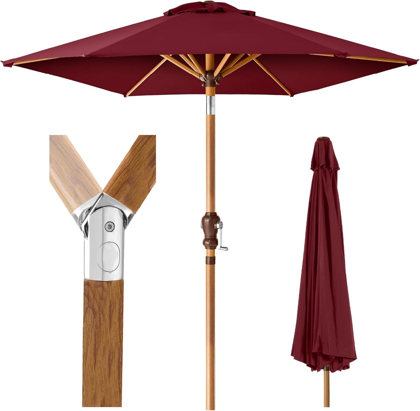 Best Choice Products 10ft Outdoor Steel Polyester Market Patio Umbrella w/Crank, Easy Push Button, Tilt, Table Compatible - Navy Blue