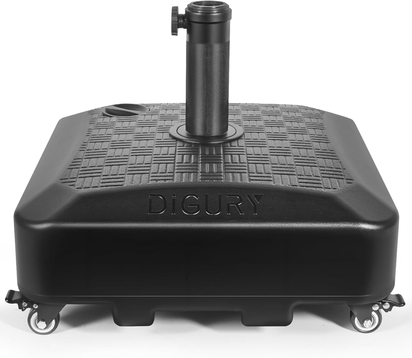Umbrella Base Outdoor Patio Umbrella Stand with Wheels Fillable 125lb Heavy Duty Mobile Base Weighted Rolling Stand - Black