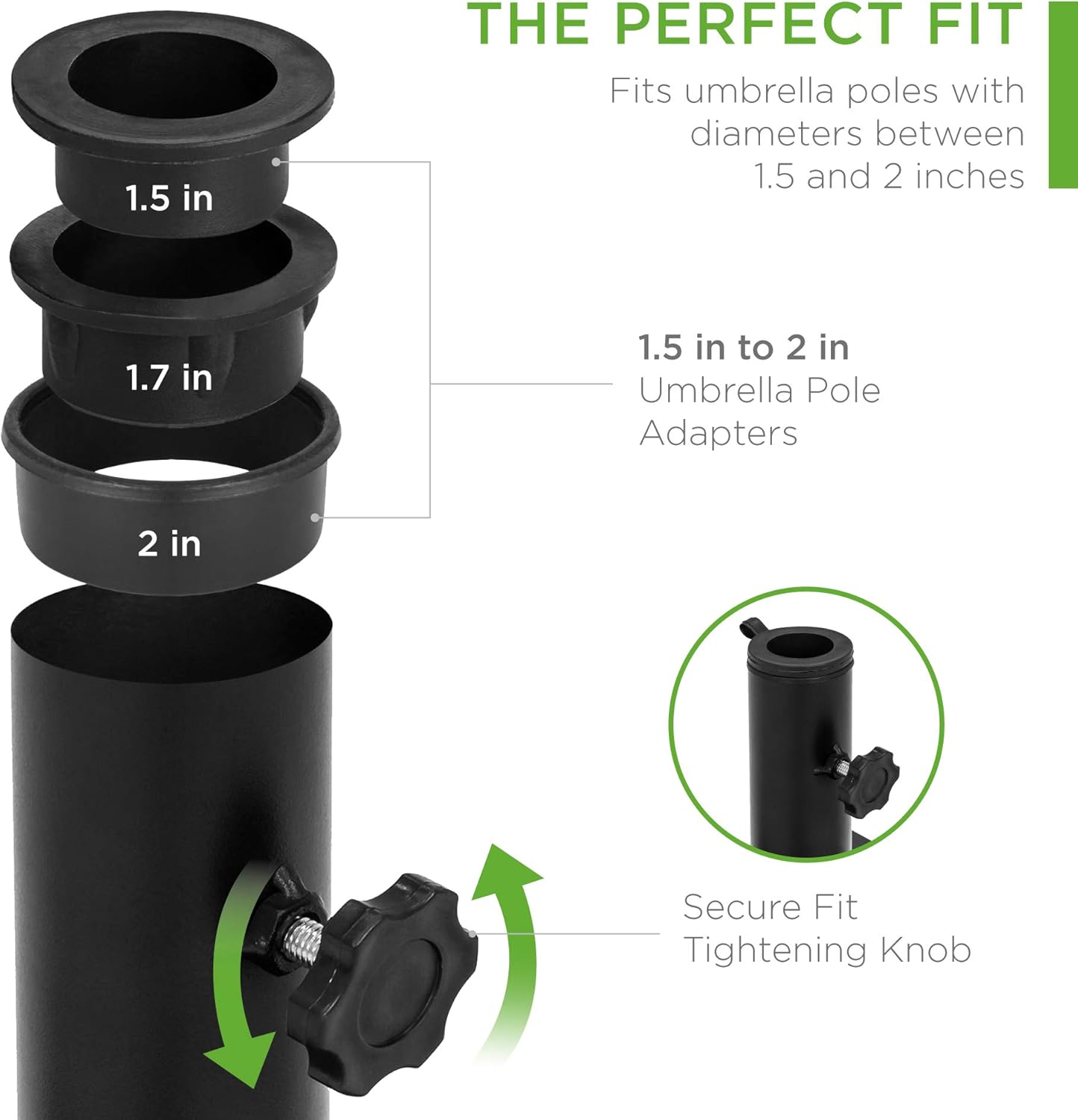Best Choice Products 38.5lb Steel Umbrella Base, Square Weighted Patio Stand for Outdoor, Backyard, Market Umbrellas, Sun Shade w/Tightening Knob and Anchor Holes - Black