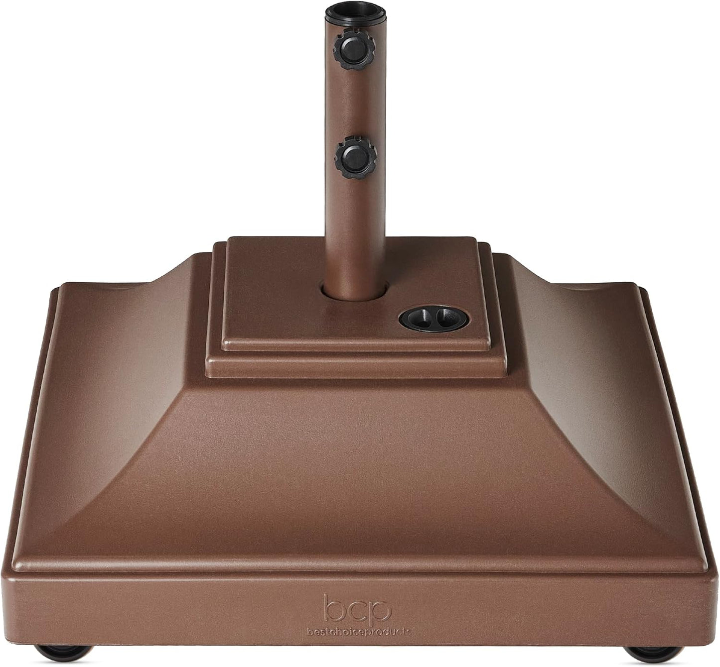 Best Choice Products Fillable Mobile Umbrella Base, Heavy Duty Base, Square Tiered Market Stand for Patio, Deck, Outdoor w/ 4 Wheels, 2 Locks, 2 Knobs, 120lb Capacity - Black