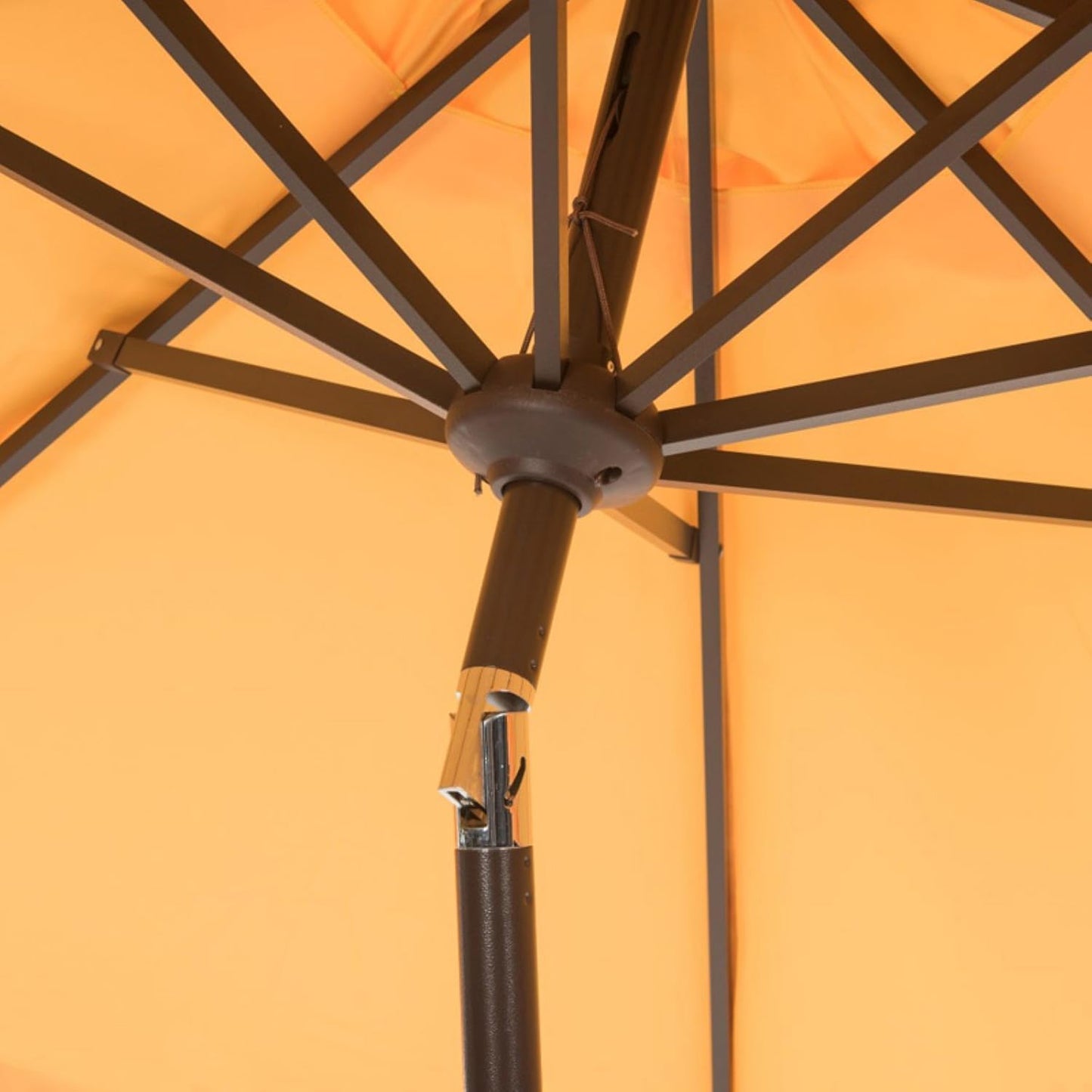 SAFAVIEH PAT8006A Outdoor Collection Elegant Valance Auto Tilt Umbrella, 9', Navy/White