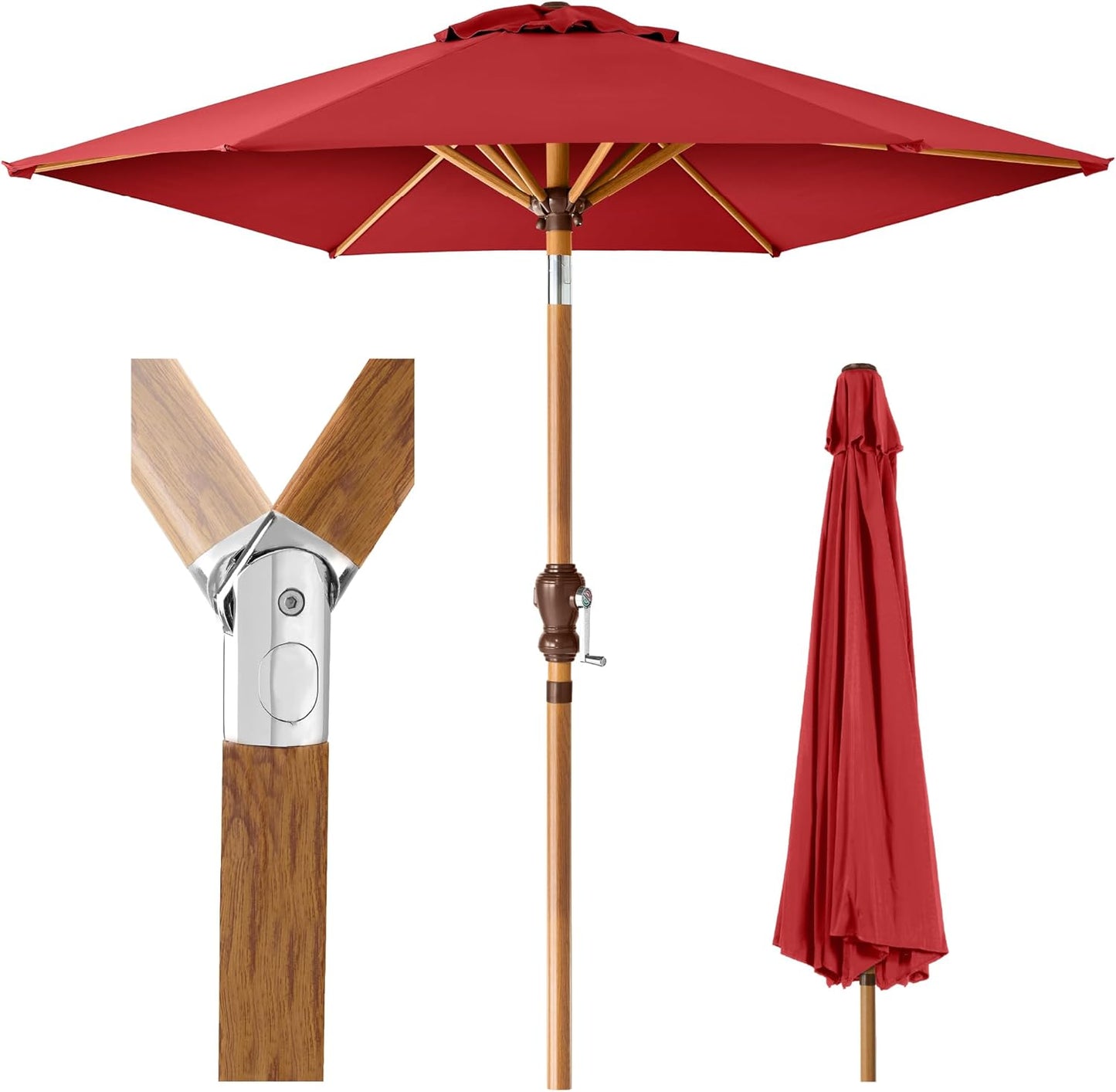 Best Choice Products 10ft Outdoor Steel Polyester Market Patio Umbrella w/Crank, Easy Push Button, Tilt, Table Compatible - Navy Blue