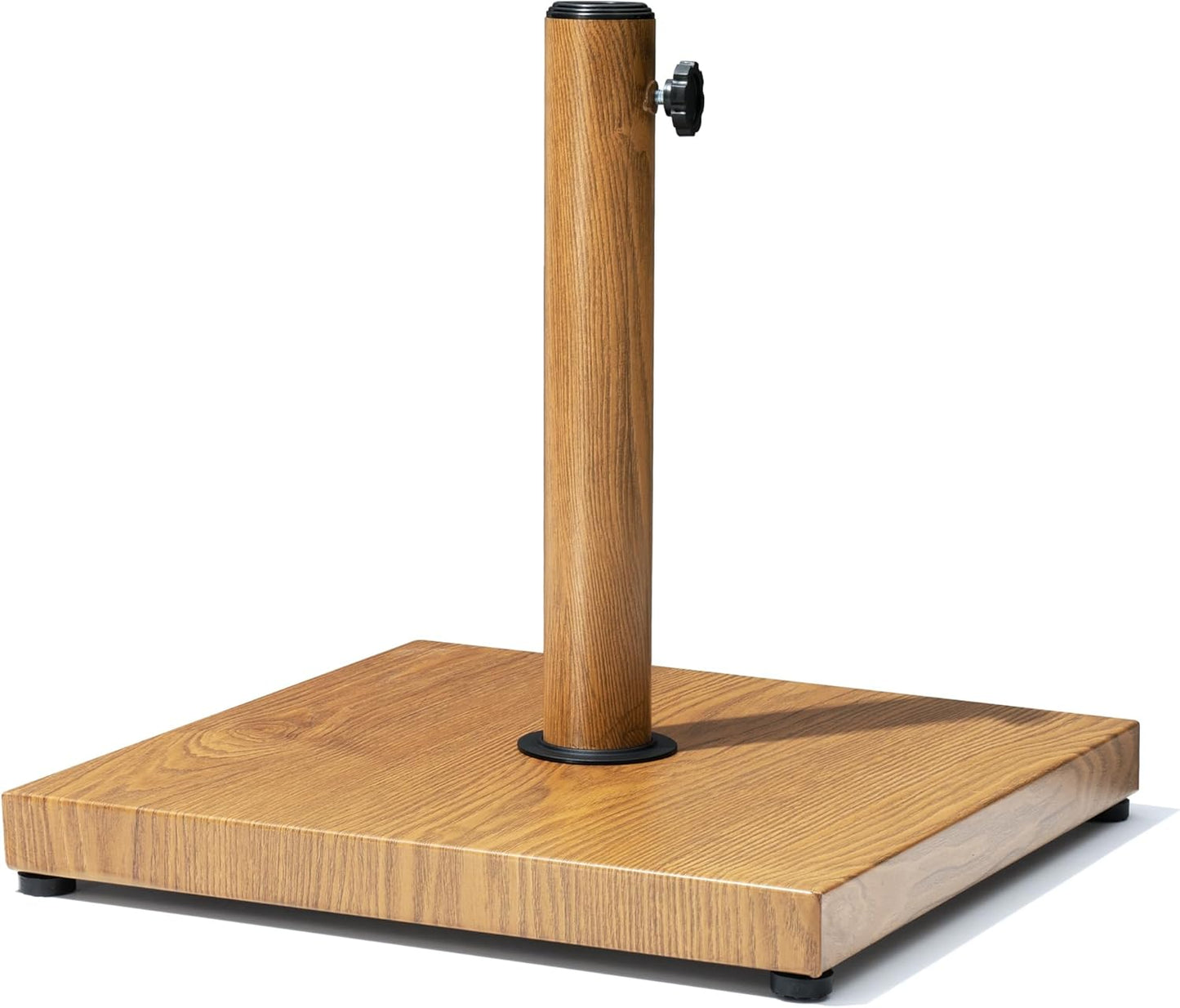 43lb Patio Umbrella Base Stand, Outdoor Square Concrete Stand Heavy Duty Market Umbrella Pole Holder, Black