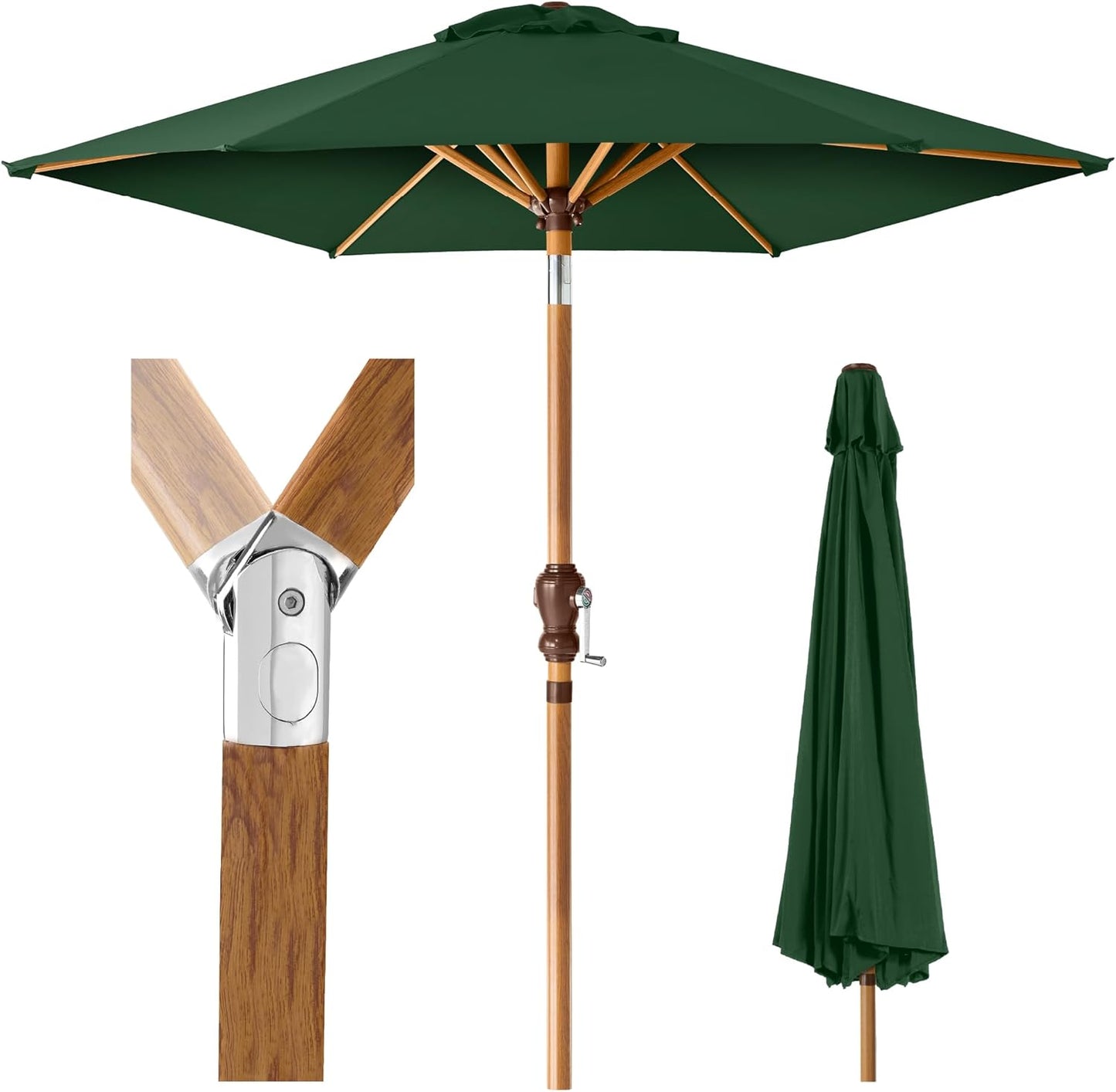 Best Choice Products 10ft Outdoor Steel Polyester Market Patio Umbrella w/Crank, Easy Push Button, Tilt, Table Compatible - Navy Blue