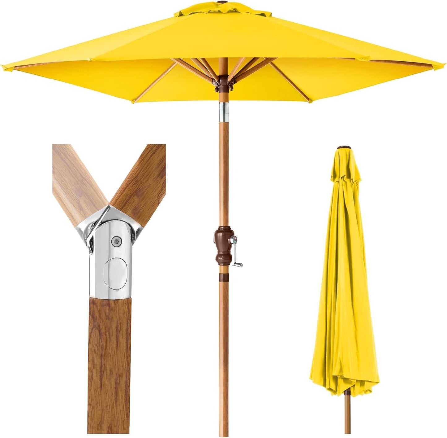 Best Choice Products 10ft Outdoor Steel Polyester Market Patio Umbrella w/Crank, Easy Push Button, Tilt, Table Compatible - Navy Blue