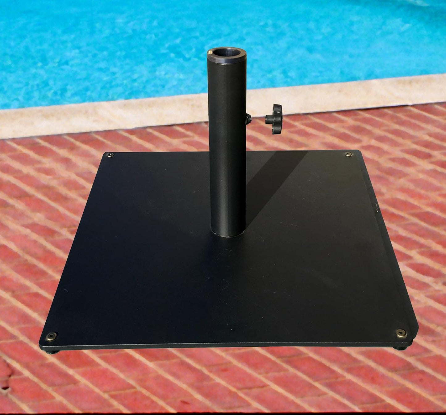 036TSSQ Steel Plate Umbrella Base, 36 lb, Black