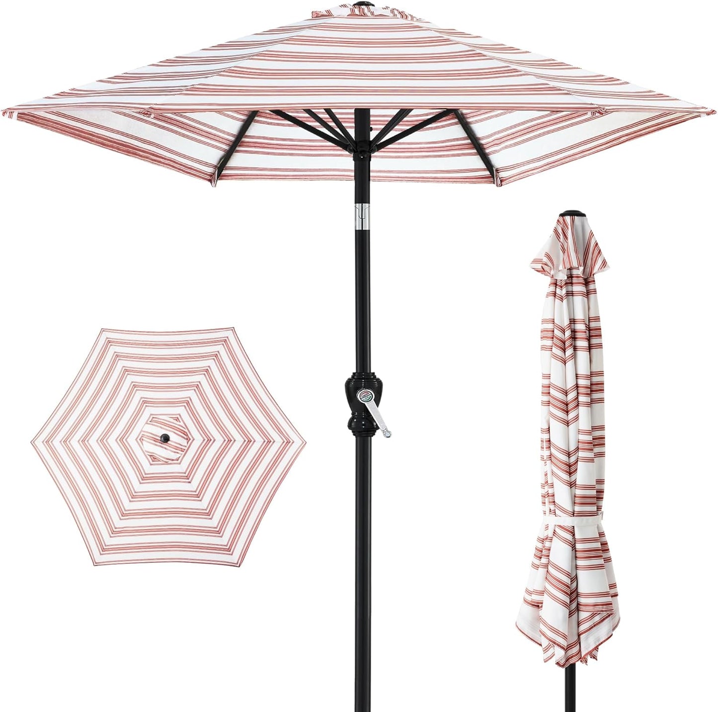 Best Choice Products 10ft Outdoor Steel Polyester Market Patio Umbrella w/Crank, Easy Push Button, Tilt, Table Compatible - Navy Blue
