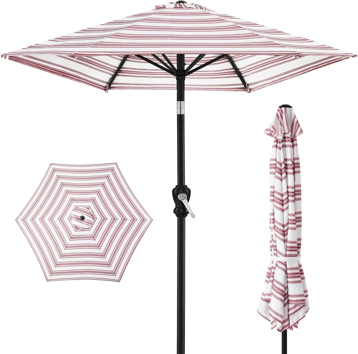 Best Choice Products 10ft Outdoor Steel Polyester Market Patio Umbrella w/Crank, Easy Push Button, Tilt, Table Compatible - Navy Blue