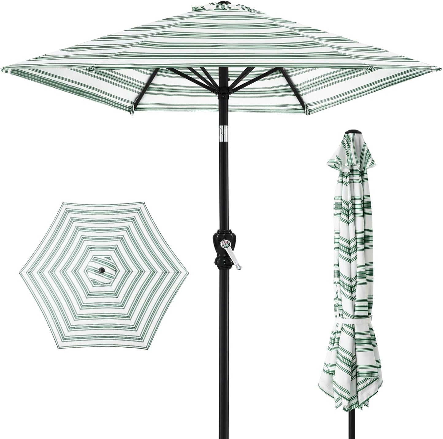 Best Choice Products 10ft Outdoor Steel Polyester Market Patio Umbrella w/Crank, Easy Push Button, Tilt, Table Compatible - Navy Blue
