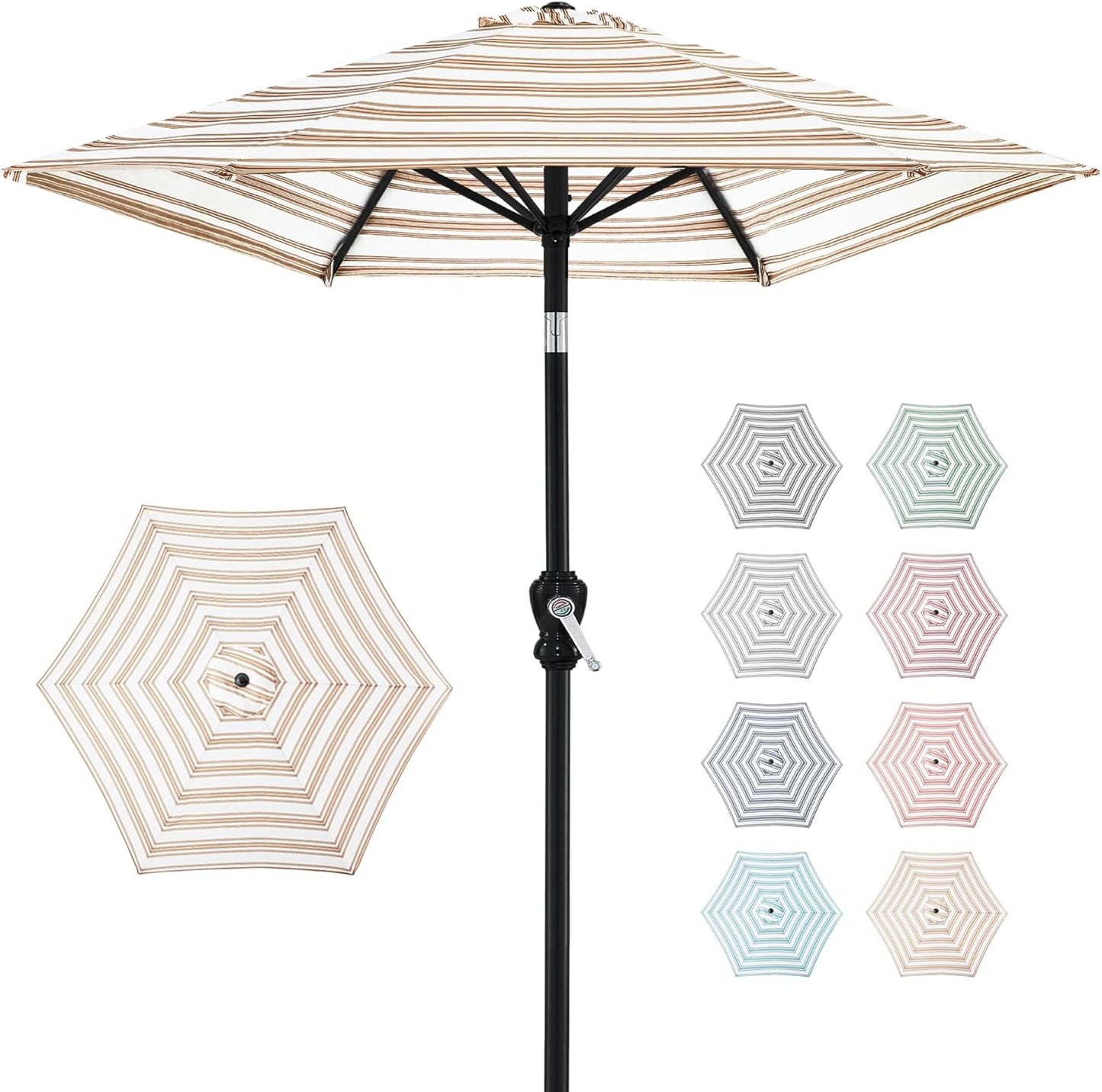 Best Choice Products 10ft Outdoor Steel Polyester Market Patio Umbrella w/Crank, Easy Push Button, Tilt, Table Compatible - Navy Blue