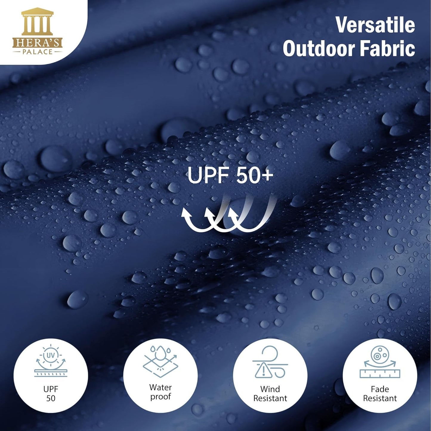 HERA'S PALACE Umbrella Patio Outdoor with Base 15ft Rectangle Table Double Market Umbrellas Clearance Large Heavy Duty Included Stand for Deck Outside Pool Picnic Inground Yard Commercial, Navy Blue