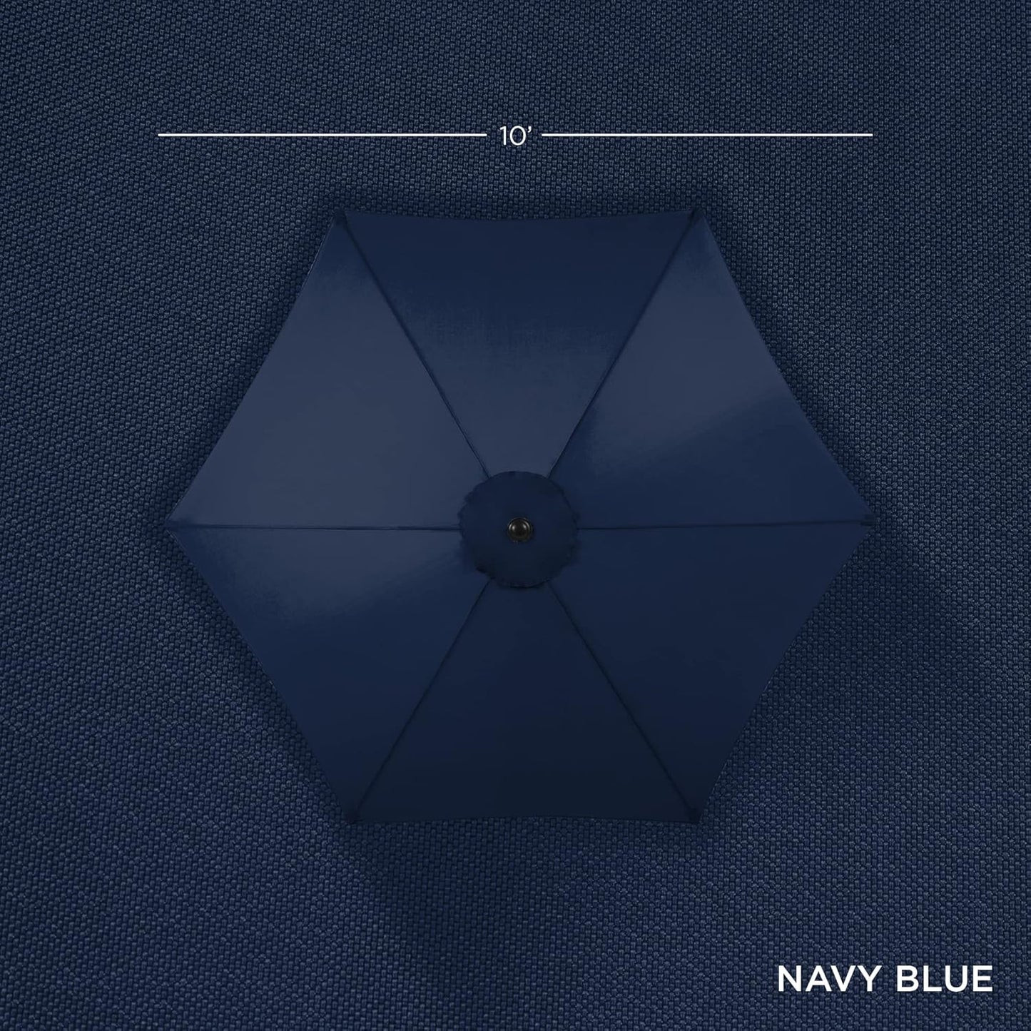 Best Choice Products 10ft Outdoor Steel Polyester Market Patio Umbrella w/Crank, Easy Push Button, Tilt, Table Compatible - Navy Blue