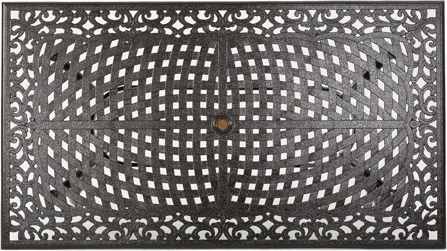 Christopher Knight Home Yamilet Traditional Outdoor Aluminum Rectangular Dining Table, Hammered Bronze