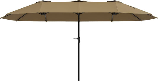 Outsunny 13 ft. Extra Large Patio Umbrella, UPF30+ Double Umbrella Outdoor Patio with Easy Crank Handle, Vents for Garden, Pool, Lawn